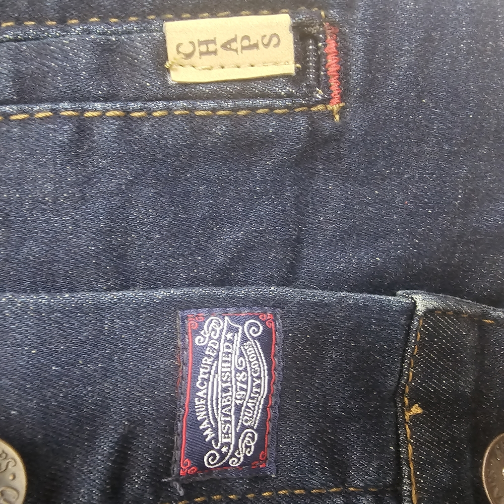 CHAPS Denim‎ Men's Jeans Jacket Size XL Navy Blue stretch - Picture 5 of 10
